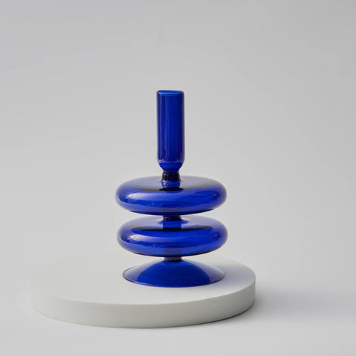 Modern decorative glass candle holder for events and home decor - vue 5 sur 16