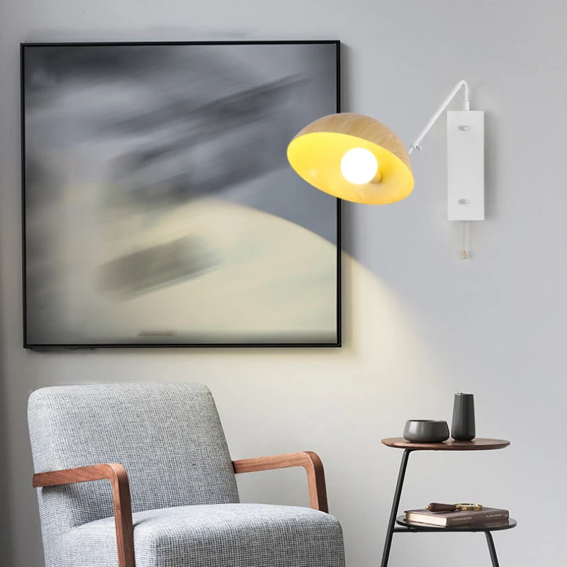 Nordic retro long arm wall light with modern LED design - vue 5 sur 10