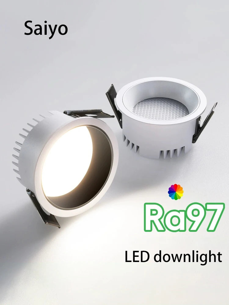 Ultra-slim aluminium anti-glare LED downlight for home