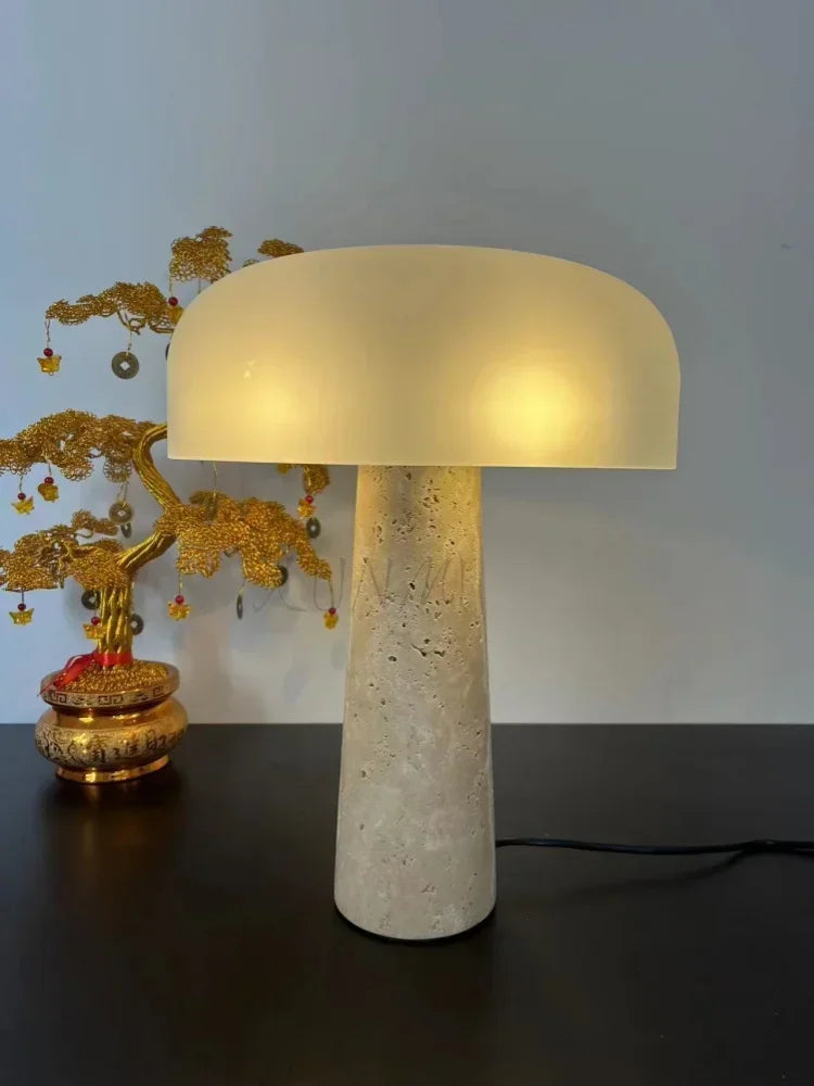 lampe à poser en travertin naturel design créatif pour décoration intérieure - vue 5 sur 7