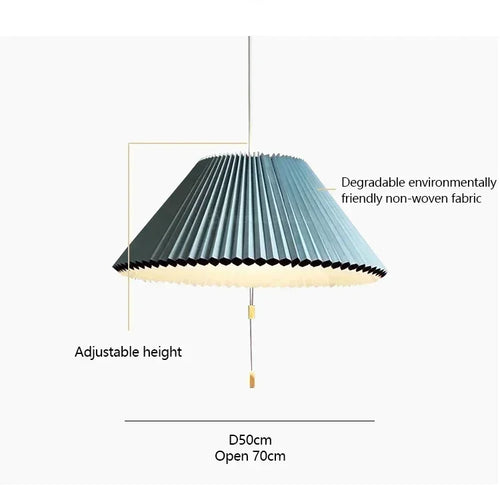 Modern blue fabric pendant light, living room, dining room, ceiling hanging lamp, pendant light - vue 10 sur 9