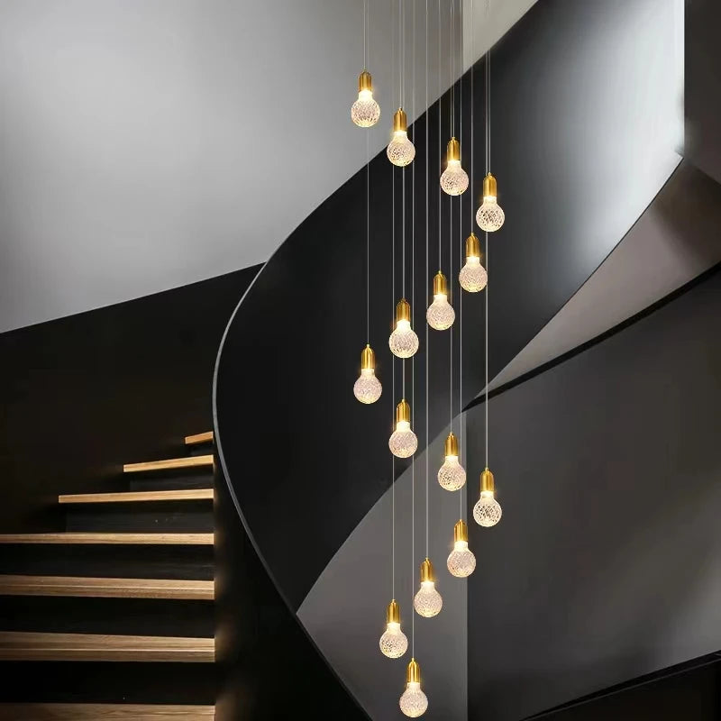 Modern glass pendant light for luxury villa