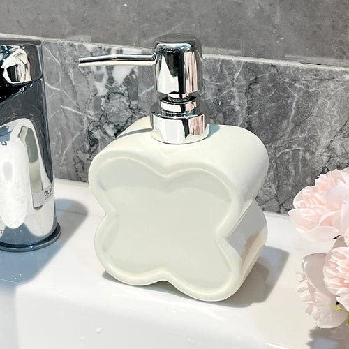 creative flower shaped ceramic bottle for gel and soap - vue 11 sur 10