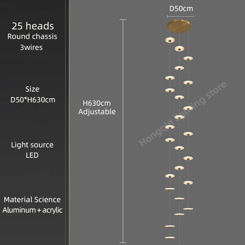 Modern LED chandelier for elegant indoor lighting - vue 22 sur 26