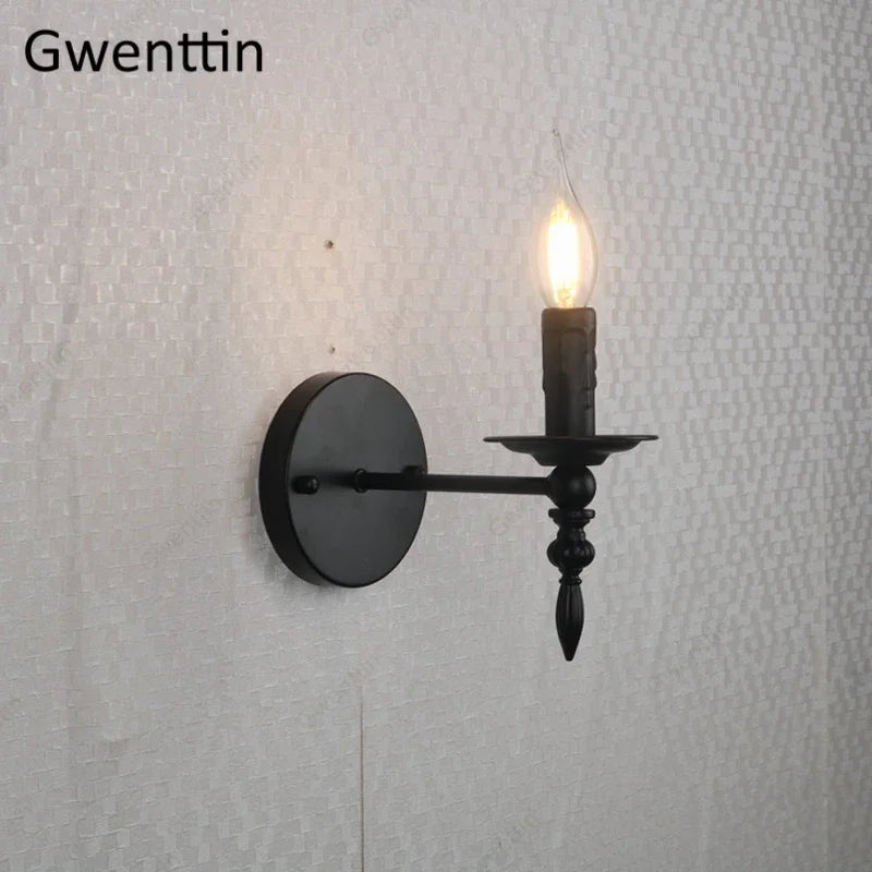 Retro iron wall light with decorative LED lighting