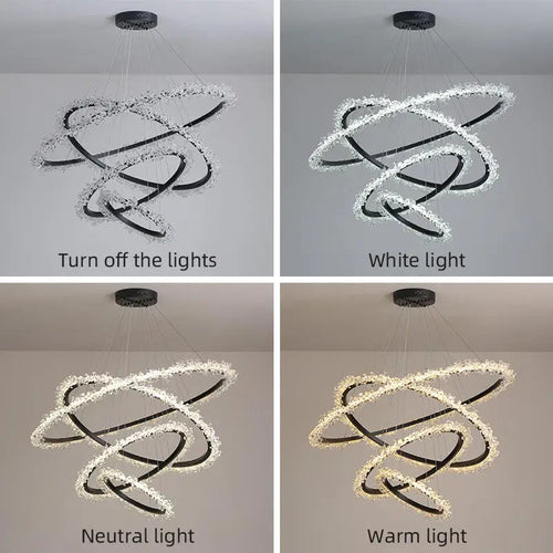 Luxury modern crystal chandelier decorative pendant light - vue 4 sur 16