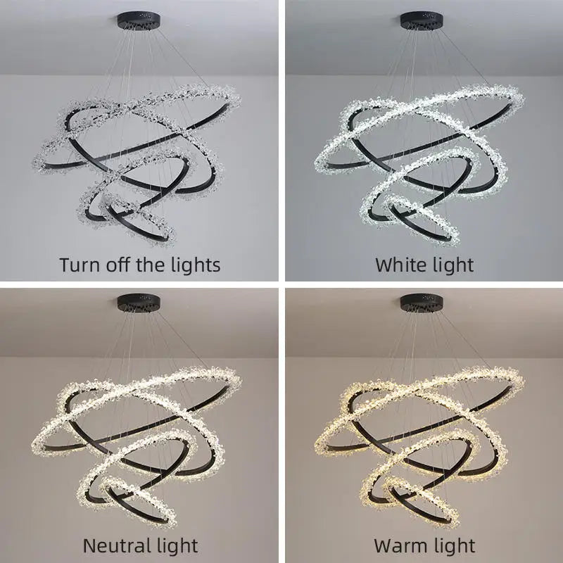 Luxury modern crystal chandelier decorative pendant light - vue 3 sur 16