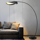 Nordic black parabolic LED floor lamp for bedroom, study and living room