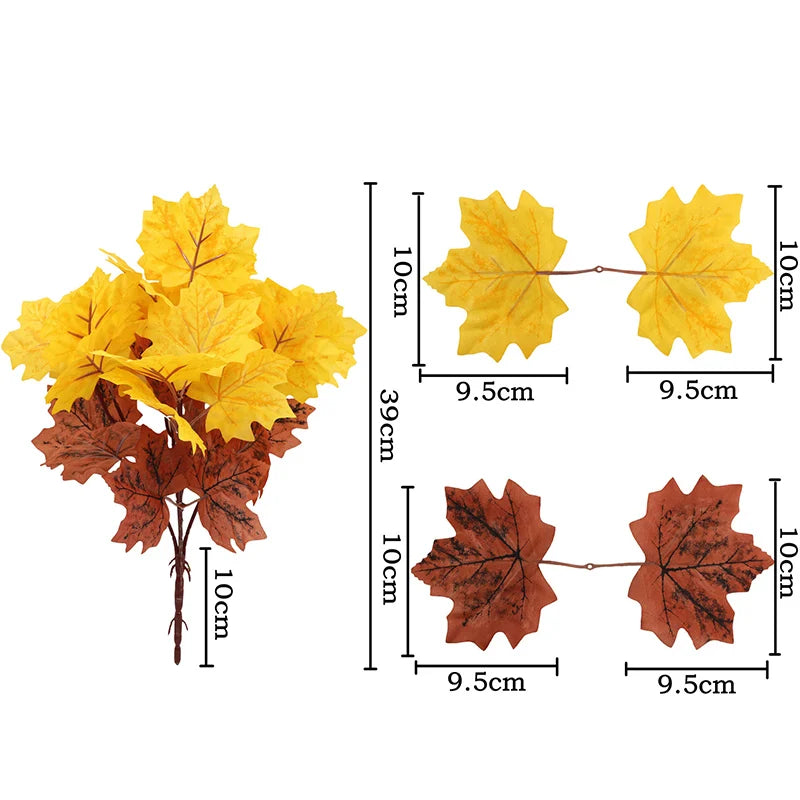 Artificial maple leaves for autumn and Halloween decoration - vue 11 sur 12
