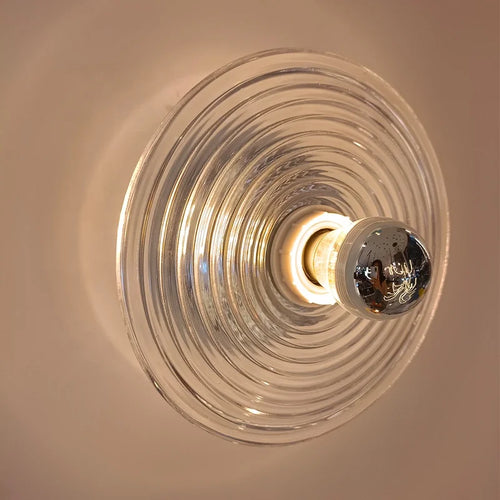 Nordic LED wall light with ripple glass for ambient decor - vue 3 sur 8