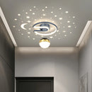 Black grey 28W LED ceiling light with glass ball shades, star effect for hallway, foyer and indoor lighting