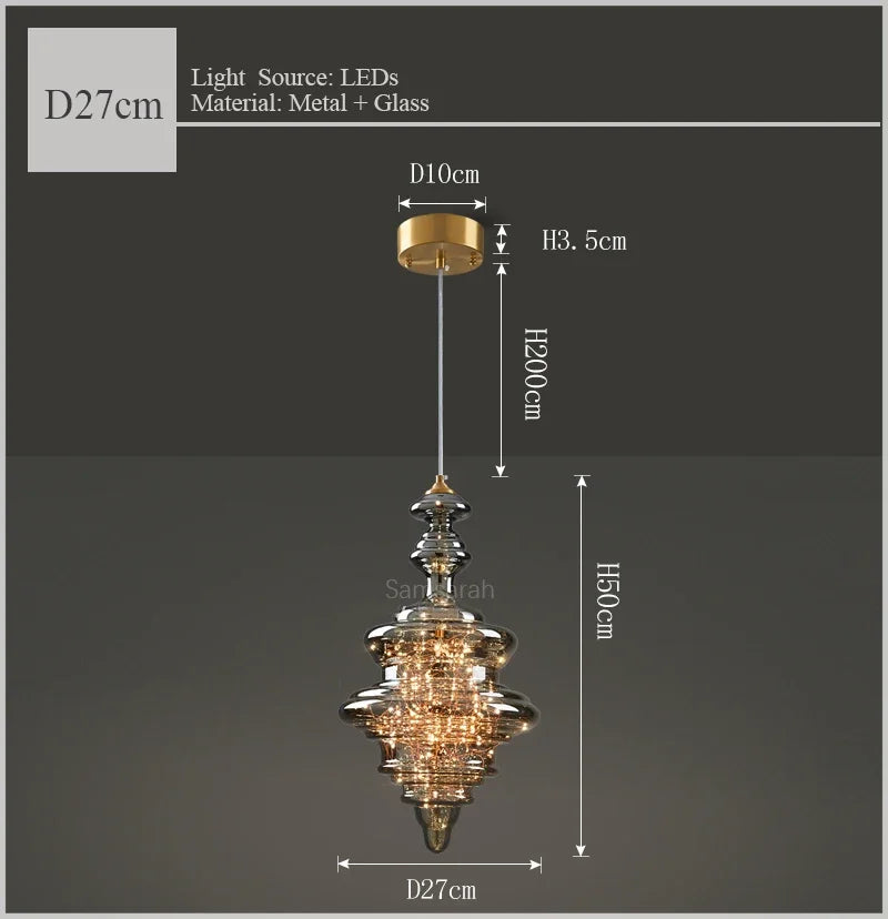 Luxury glass and brass chandelier decorative starlight lighting - vue 9 sur 10