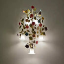 Vintage wrought iron wall light with LED glass shade