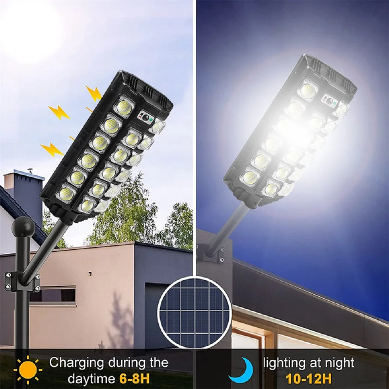 Solar floor lamp 600000 lumens with waterproof motion sensor