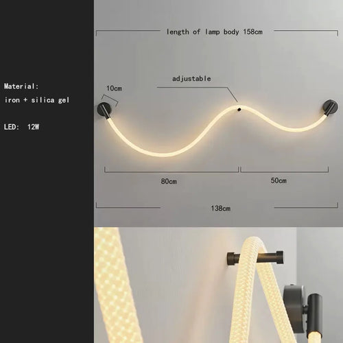 applique murale led en silicone et acier inoxydable 3000k - vue 11 sur 10
