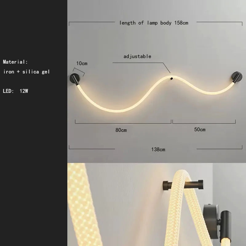 applique murale led en silicone et acier inoxydable 3000k - vue 10 sur 10