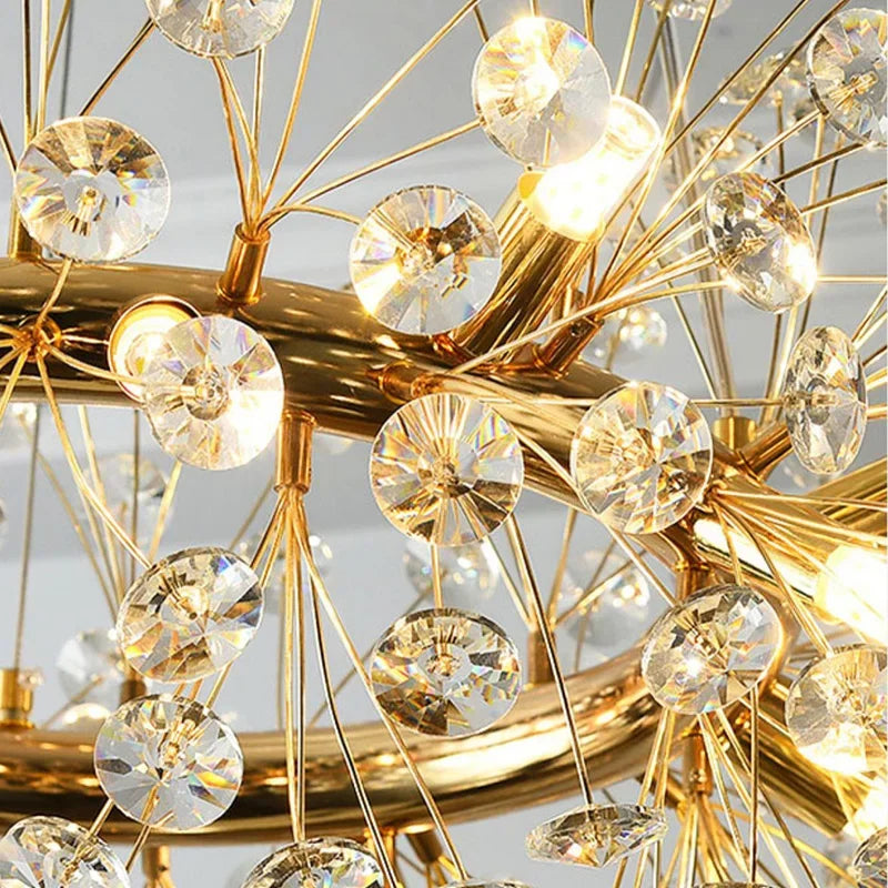Modern decorative crystal LED chandelier luxury 2024 - vue 5 sur 12