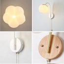 Nordic wooden wall light with cord switch cotton design