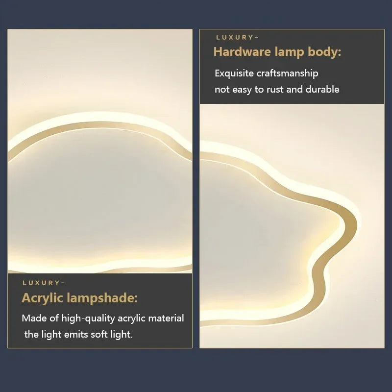 Modern LED ceiling light with creative cloud design for living room, dining room, children's bedroom or balcony - vue 6 sur 18