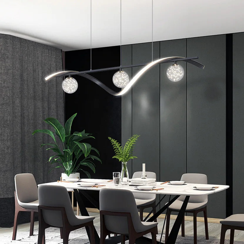 Sandyha LED stars clear glass ball chandelier - vue 4 sur 8