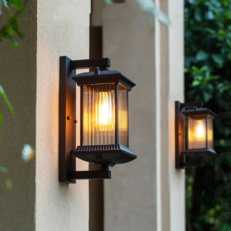 Waterproof metal outdoor wall light for garden and porch