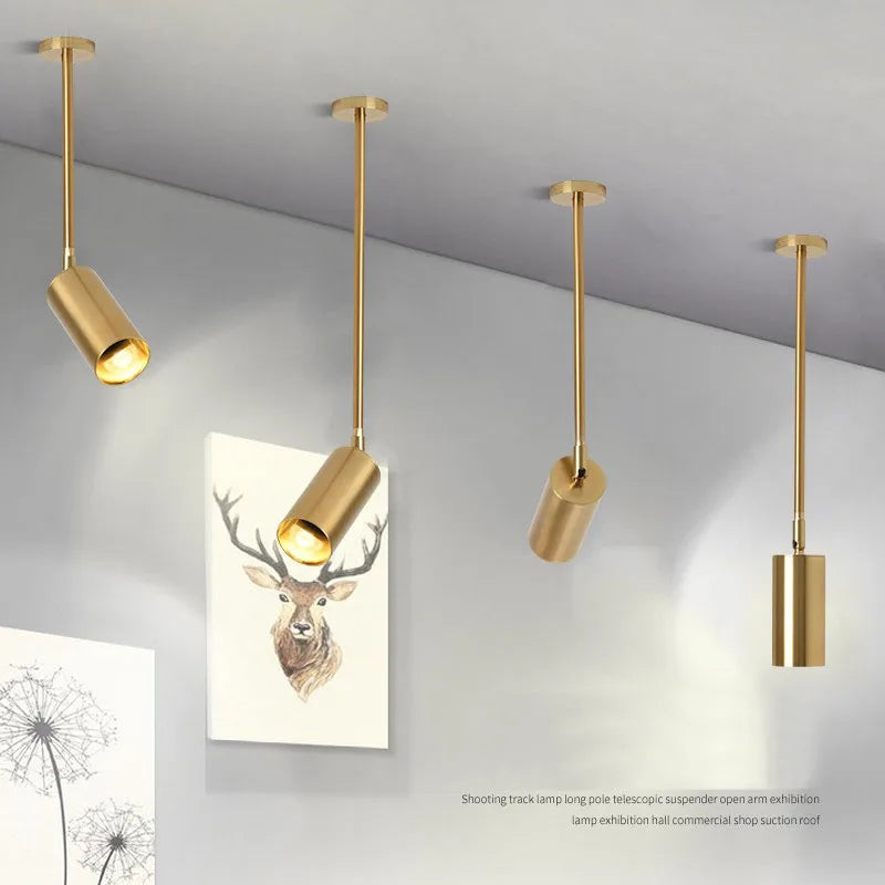 Pole-mounted spotlight for shops and nail salons