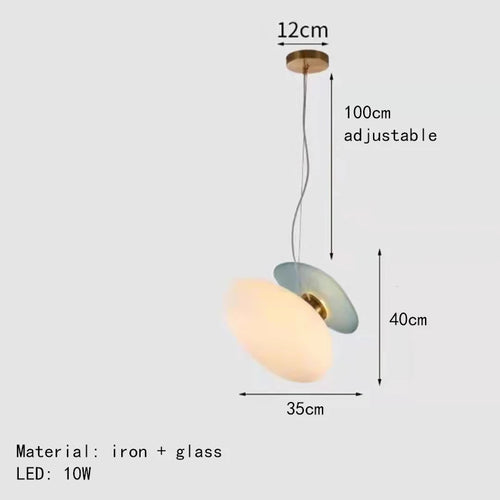 Modern glass LED pendant light with adjustable cable for indoor decor - vue 18 sur 28