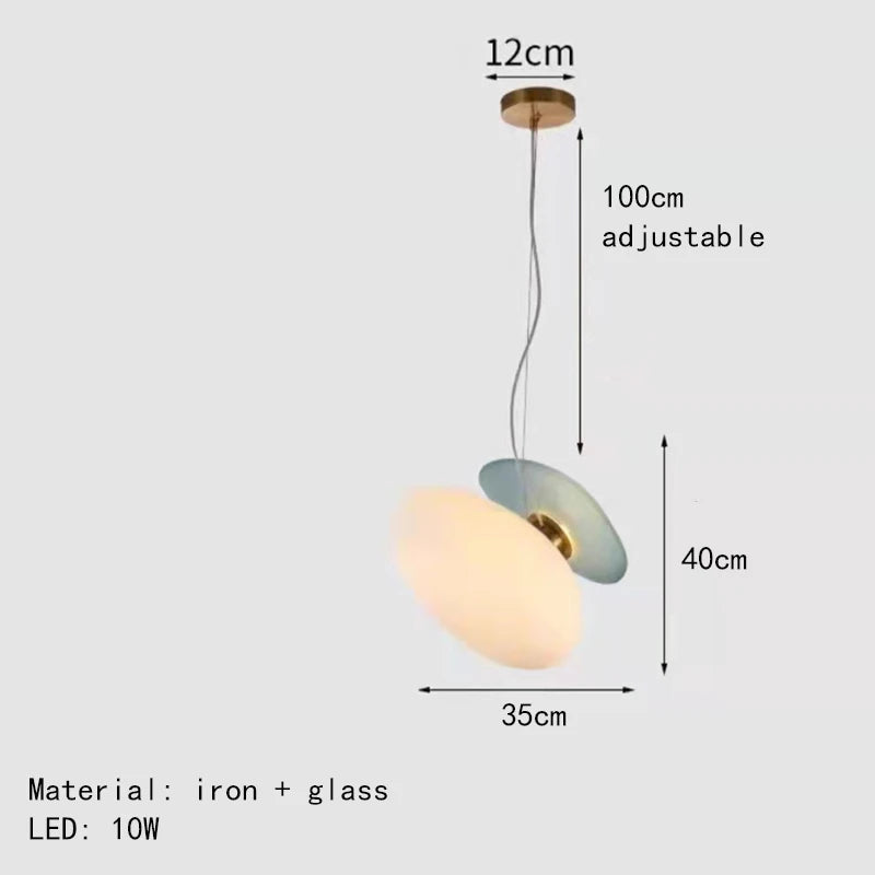 Modern glass LED pendant light with adjustable cable for indoor decor - vue 17 sur 28