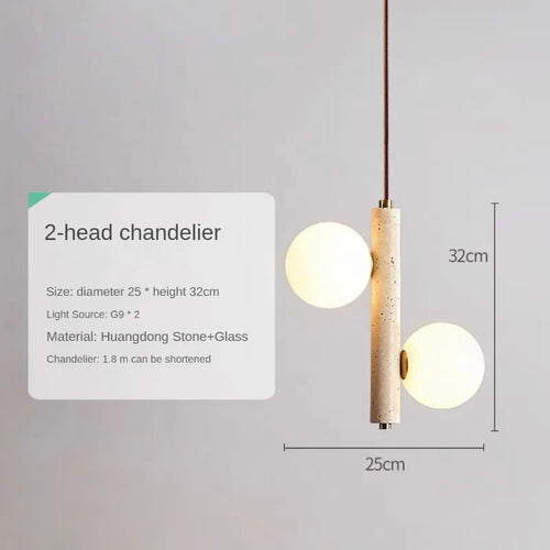 Creative stone chandelier for elegant indoor lighting - vue 10 sur 9