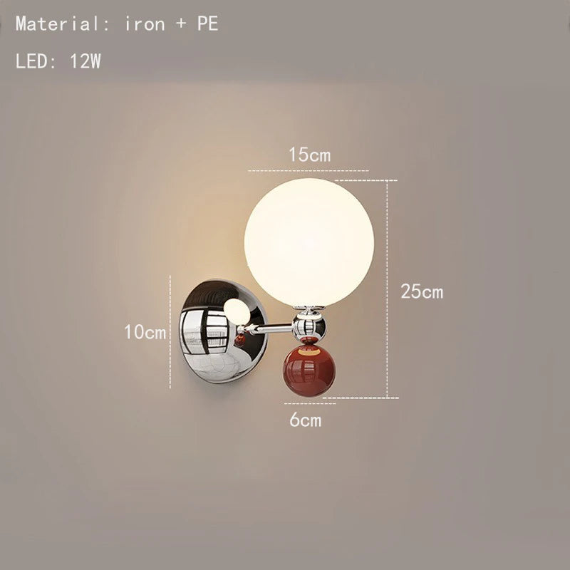 Modern wall light in white acrylic and chrome metal, interchangeable - vue 11 sur 12