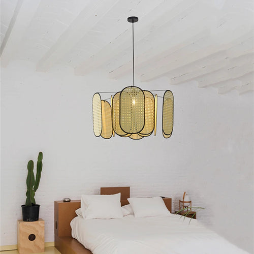 Chinese style decorative rattan ceiling light for restaurant – new model - vue 2 sur 9