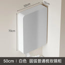 circular aluminum wardrobe with mirror, smart lighting and storage