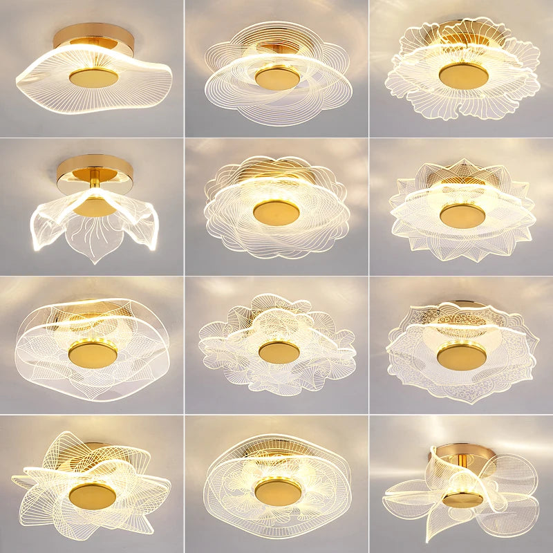 Modern acrylic LED ceiling light for decorative interiors - vue 3 sur 18