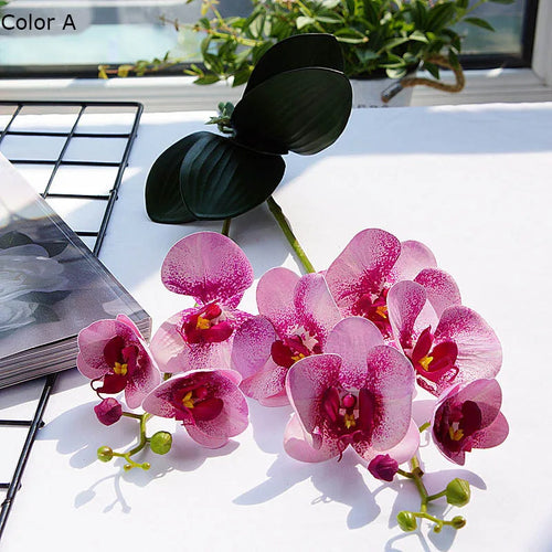 Decorative artificial orchid flowers for weddings and gardens - vue 7 sur 7