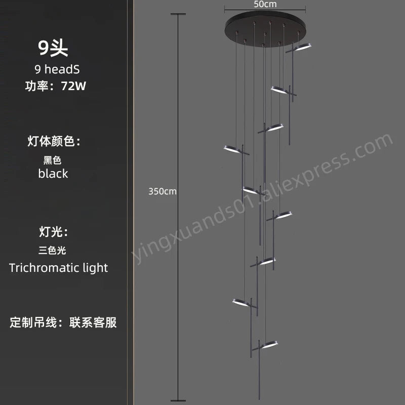 Modern acrylic pendant chandelier with creative 2023 LED design - vue 8 sur 17