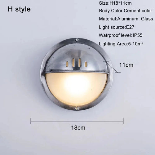 Retro waterproof LED wall light in aluminium for outdoor and indoor use - vue 10 sur 15