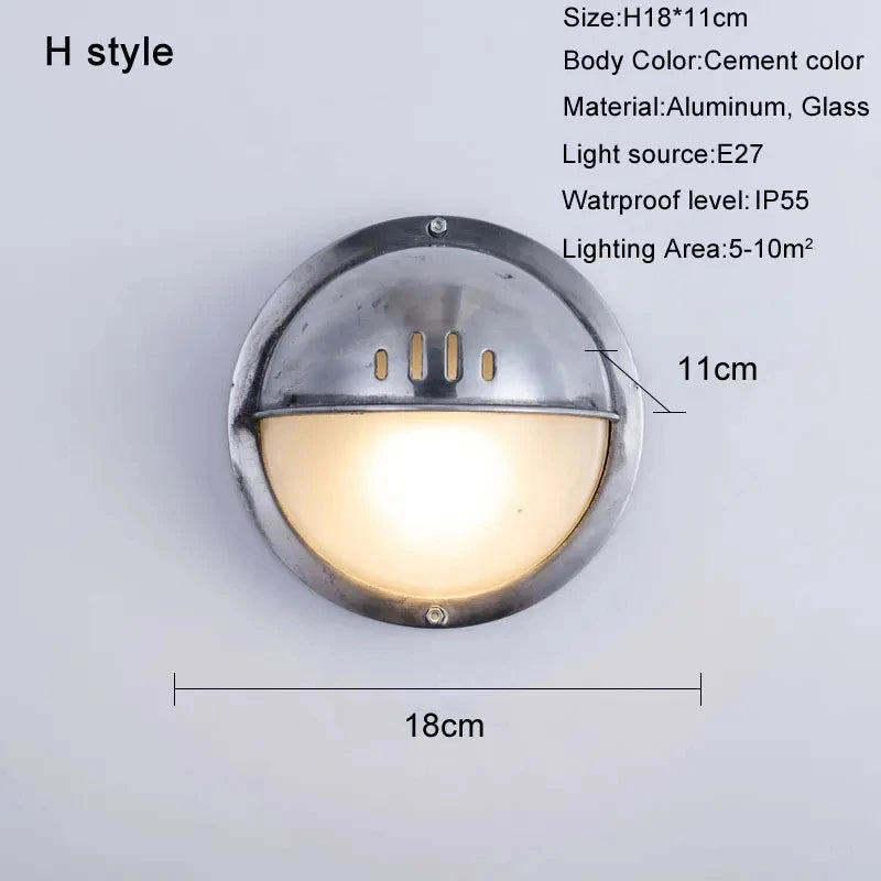 Retro waterproof LED wall light in aluminium for outdoor and indoor use - vue 9 sur 15