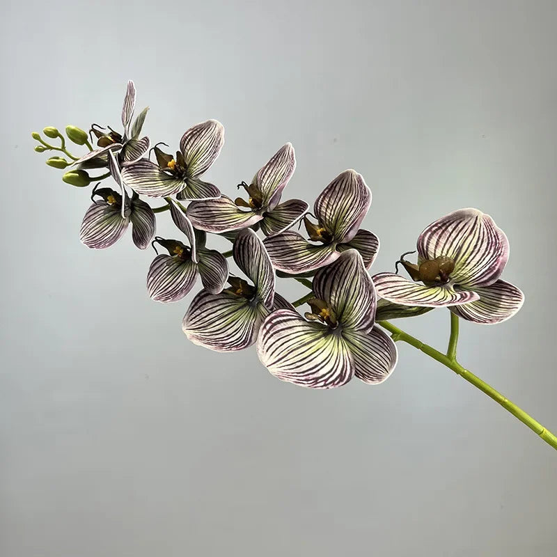 Decorative artificial butterfly orchid flowers in cotton and silicone - vue 8 sur 12