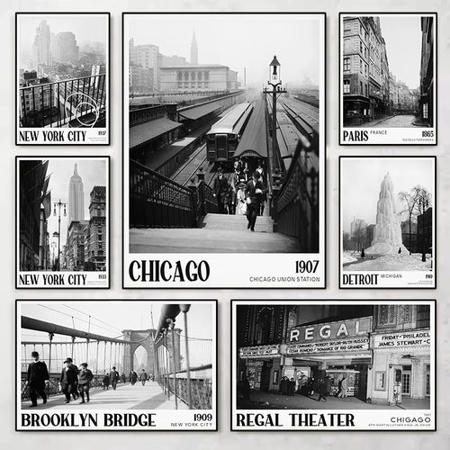 vintage black and white photography urban architecture new york paris - vue 2 sur 19