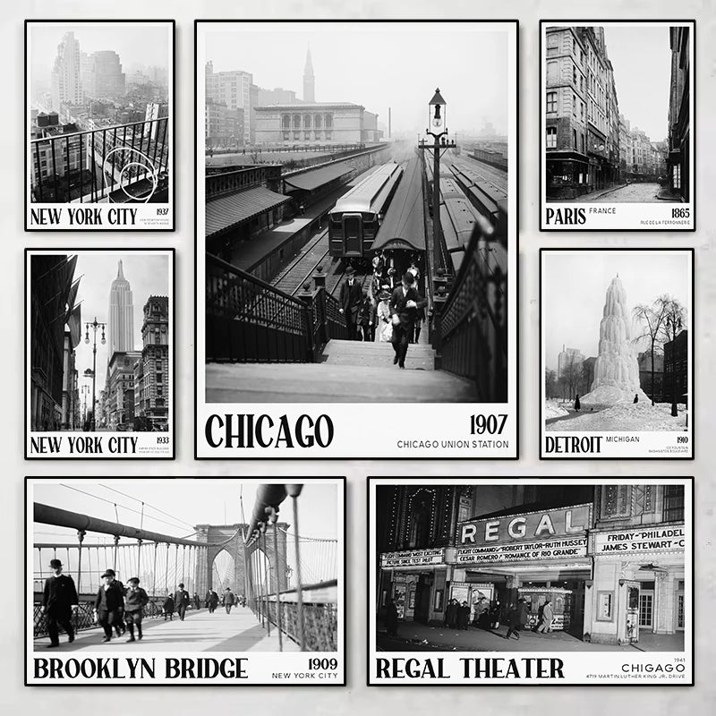 photographie vintage noir et blanc architecture urbaine new york paris