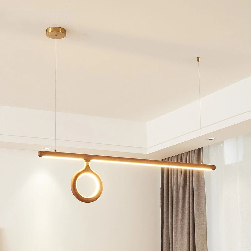 Nordic Japanese style wooden pendant light for indoor lighting