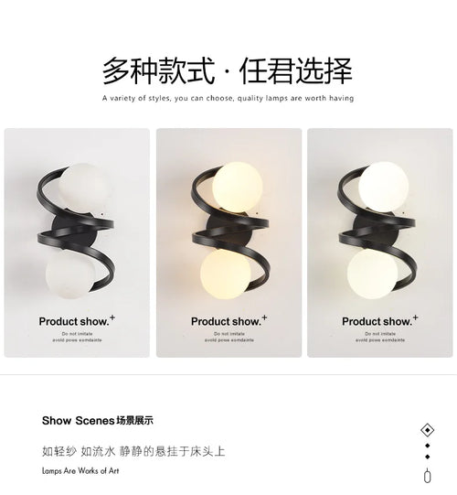 Modern glass LED wall light for loft and mirror front - vue 5 sur 10