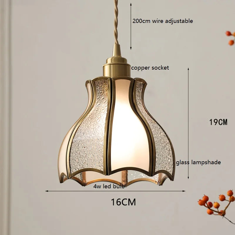 iwhd modern copper and glass LED decorative pendant light