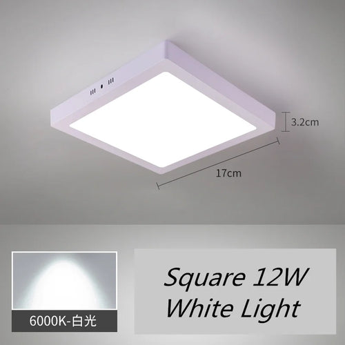 Square LED ceiling light surface mounted cool white - vue 9 sur 14