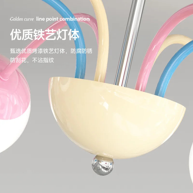Modern colourful bubble chandelier for indoor hanging - vue 6 sur 8