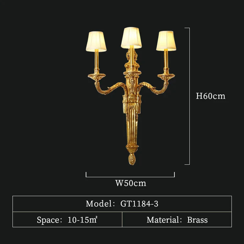 Copper wall light rococo style