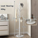 freestanding metal coat rack with 16 hooks and shelves