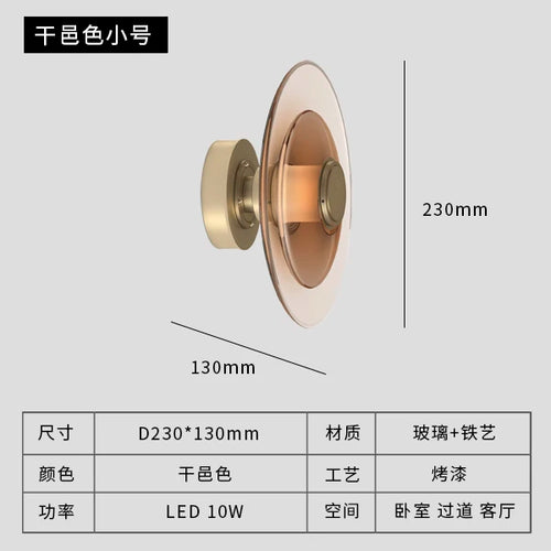 Minimalist glass art LED wall light for interior design - vue 12 sur 11