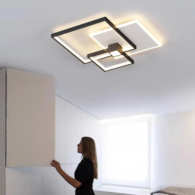 Modern rectangular minimalist LED ceiling light