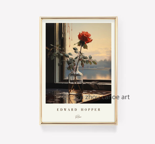 Edward Hopper artwork library posters modern art wall decor